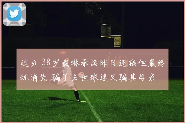 过分 38岁戴琳承诺昨日还钱但最终玩消失 骗了去世球迷又骗其母亲